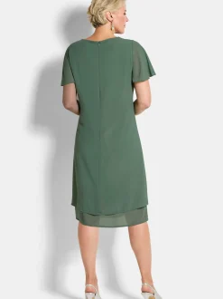 Goldner Damen Sommerkleider - Kurzgröße in grün