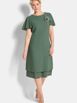Goldner Damen Sommerkleider - Kurzgröße in grün