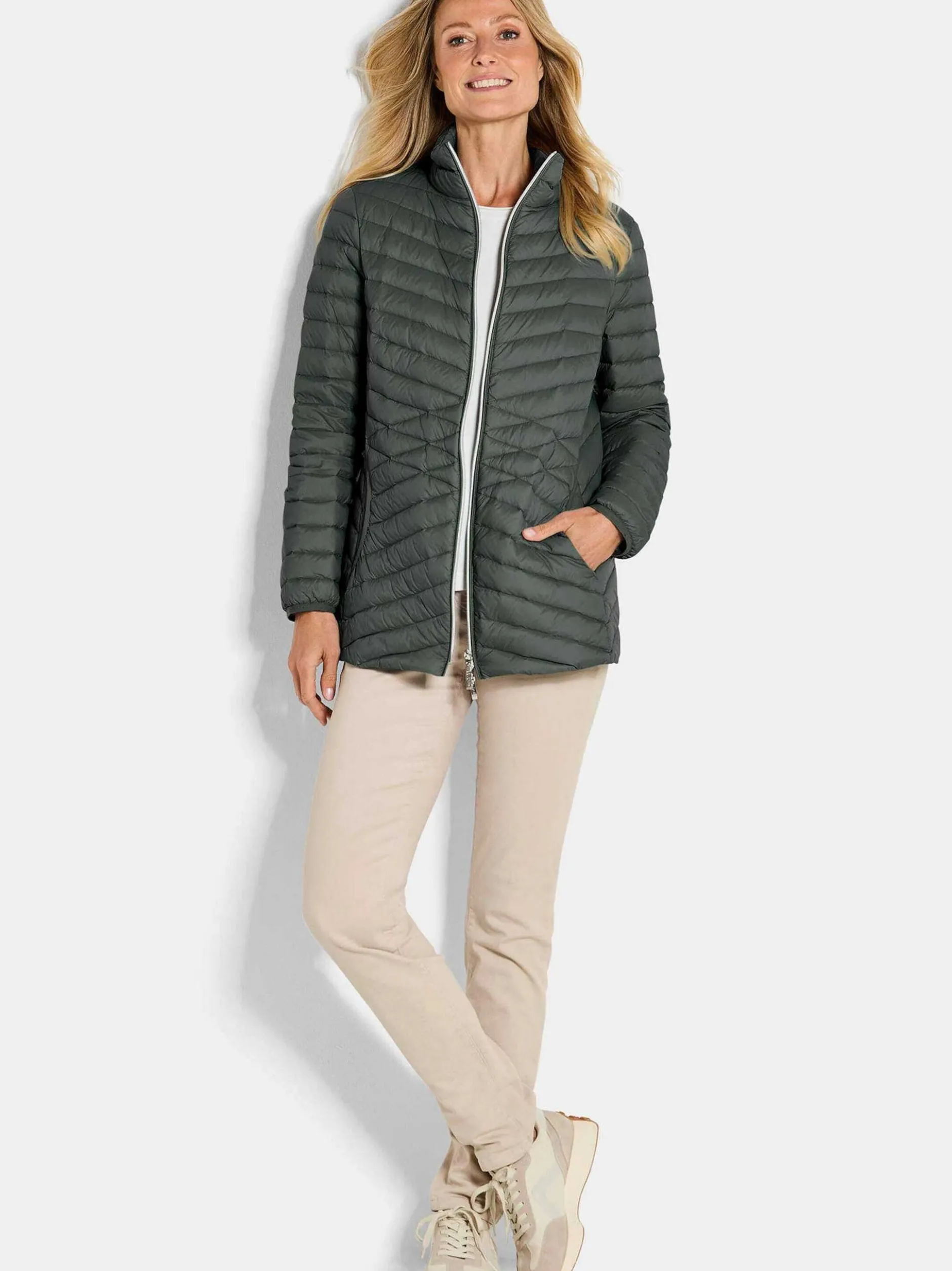 Goldner Damen Steppjacken in khaki