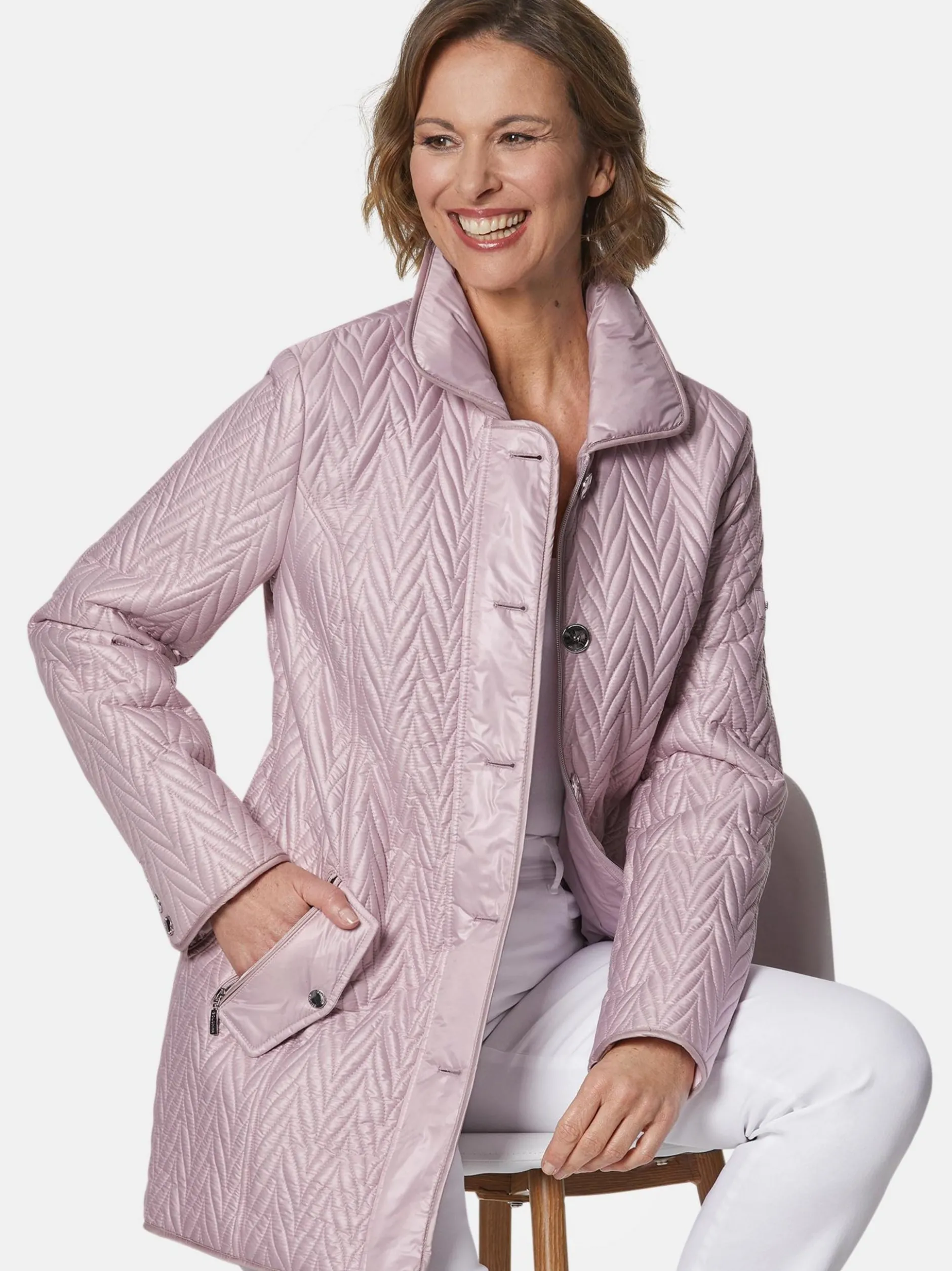 Goldner Damen Steppjacken in rosa