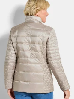 Goldner Damen Steppjacken - Kurzgröße in taupe