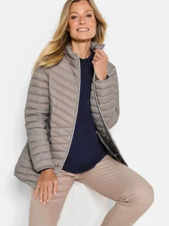 Goldner Damen Steppjacken - Kurzgröße in taupe