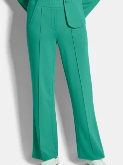 Goldner Damen Stoffhosen in grün