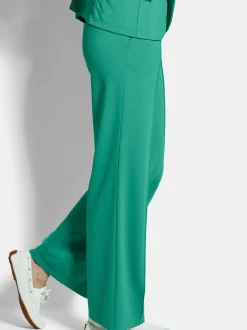 Goldner Damen Stoffhosen in grün