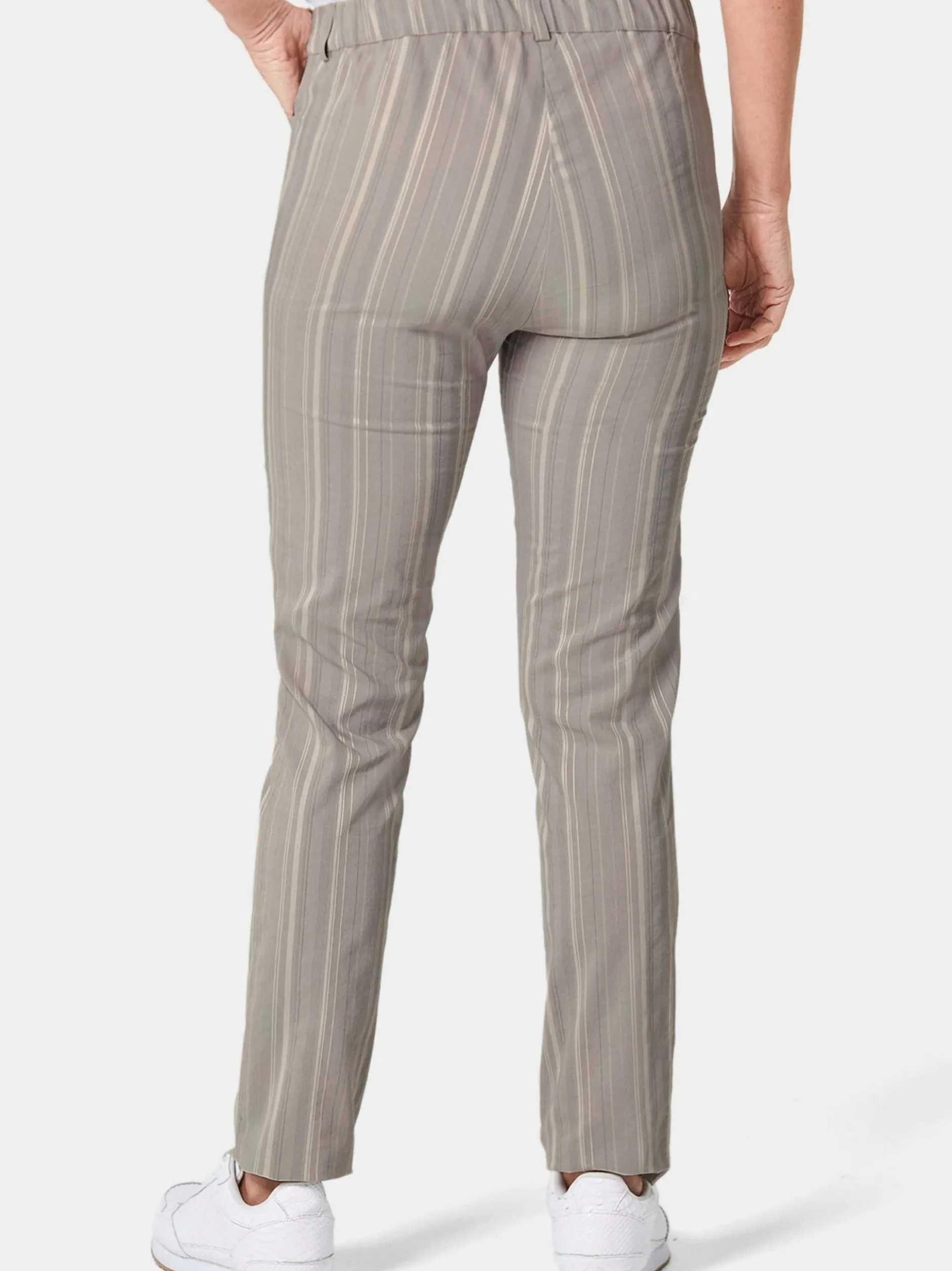 Goldner Damen Stoffhosen in grau