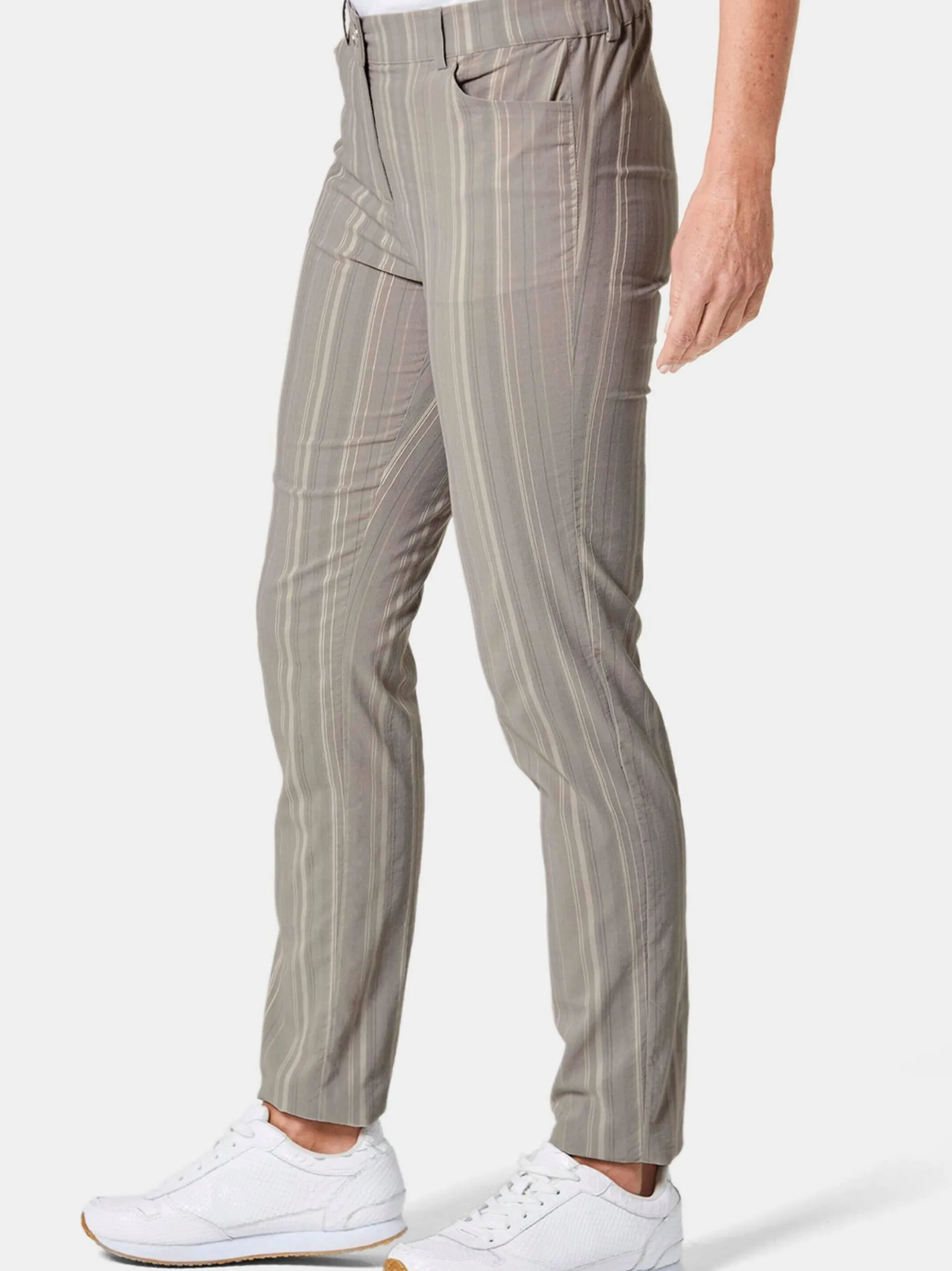 Goldner Damen Stoffhosen in grau