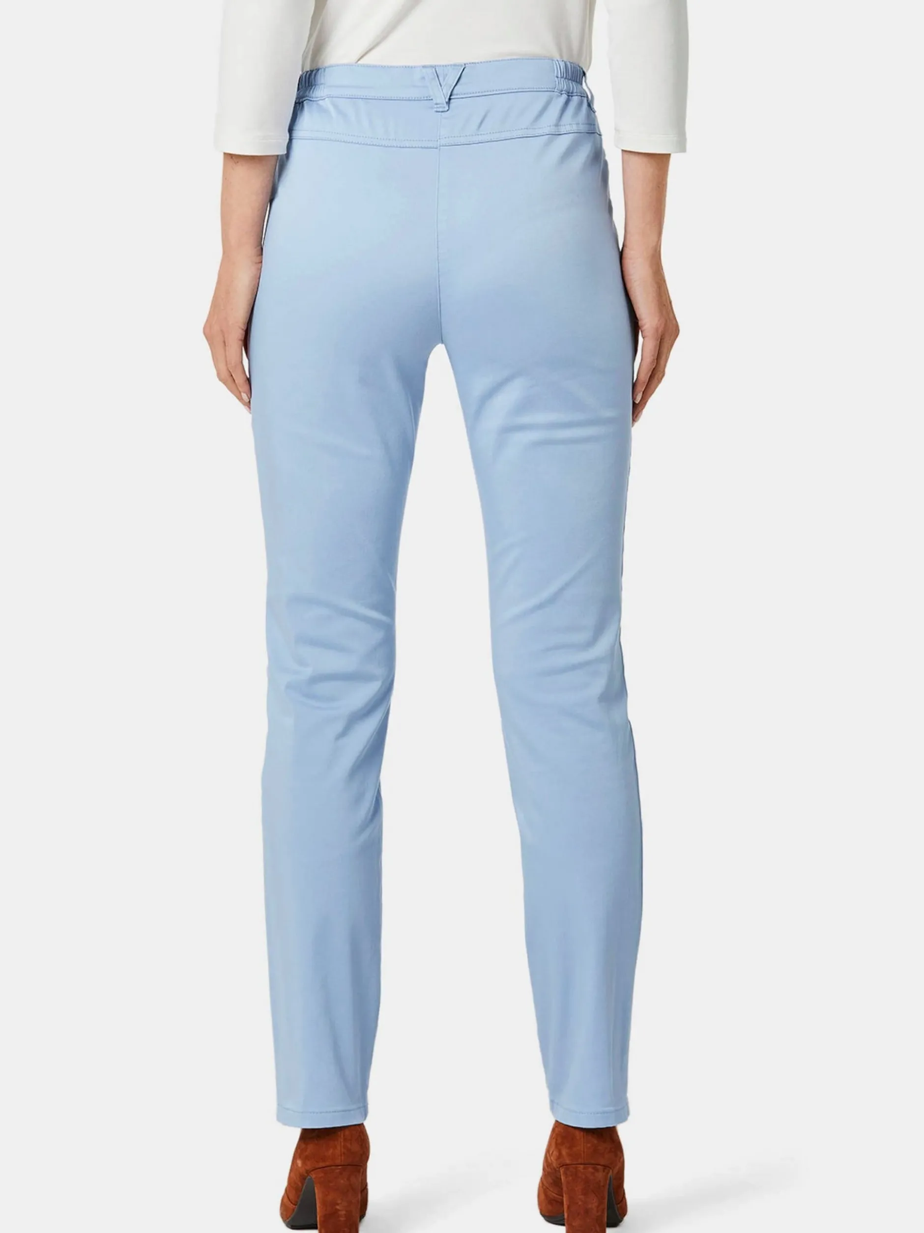 Goldner Damen Stoffhosen in hellblau