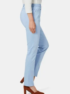 Goldner Damen Stoffhosen in hellblau