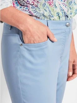 Goldner Damen Stoffhosen in hellblau