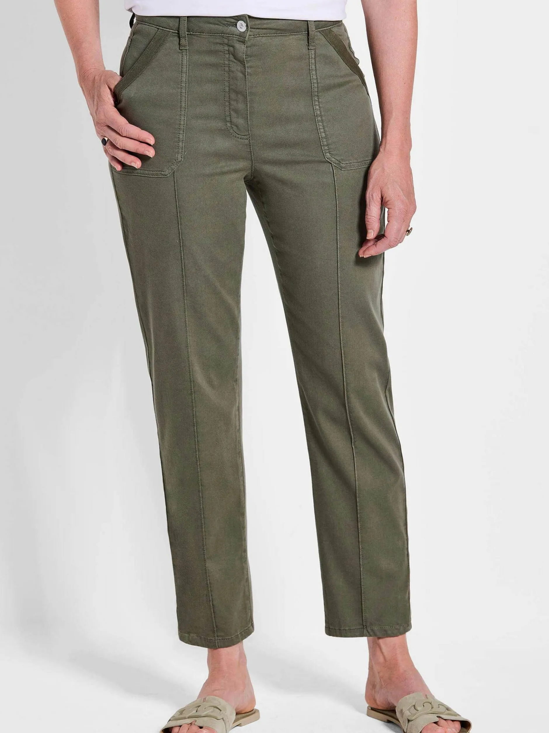 Goldner Damen Stoffhosen in khaki
