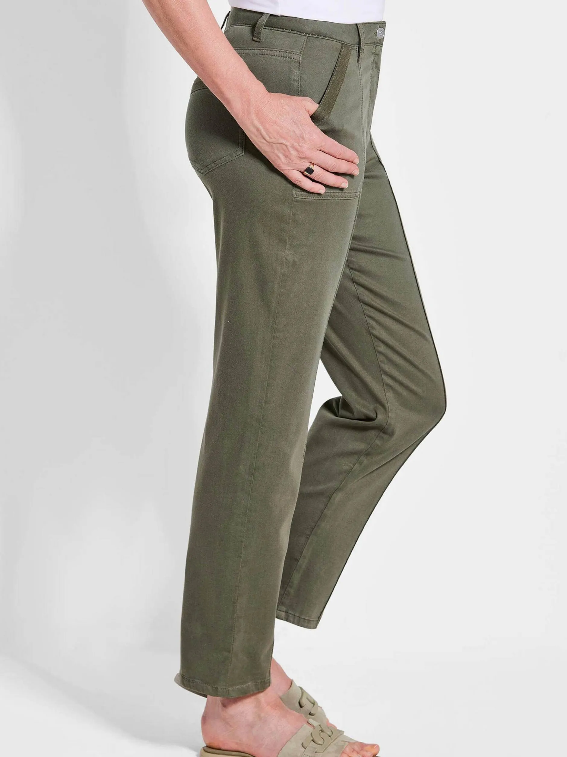 Goldner Damen Stoffhosen in khaki
