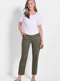 Goldner Damen Stoffhosen in khaki