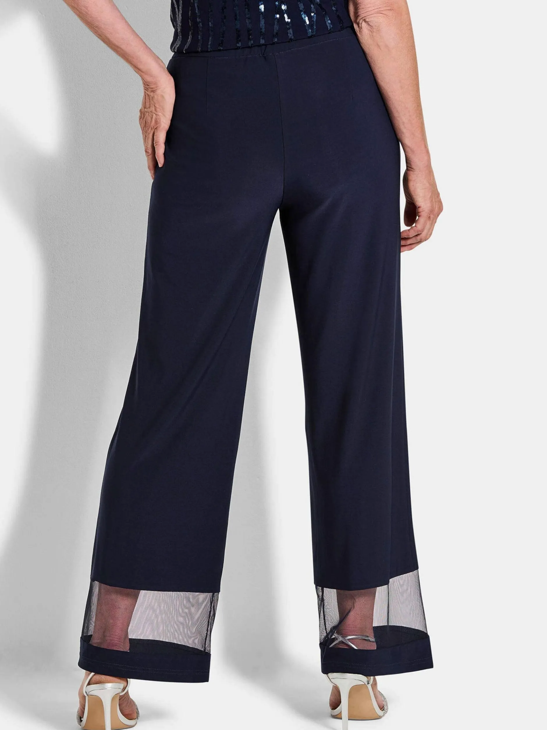 Goldner Damen Stoffhosen in marine
