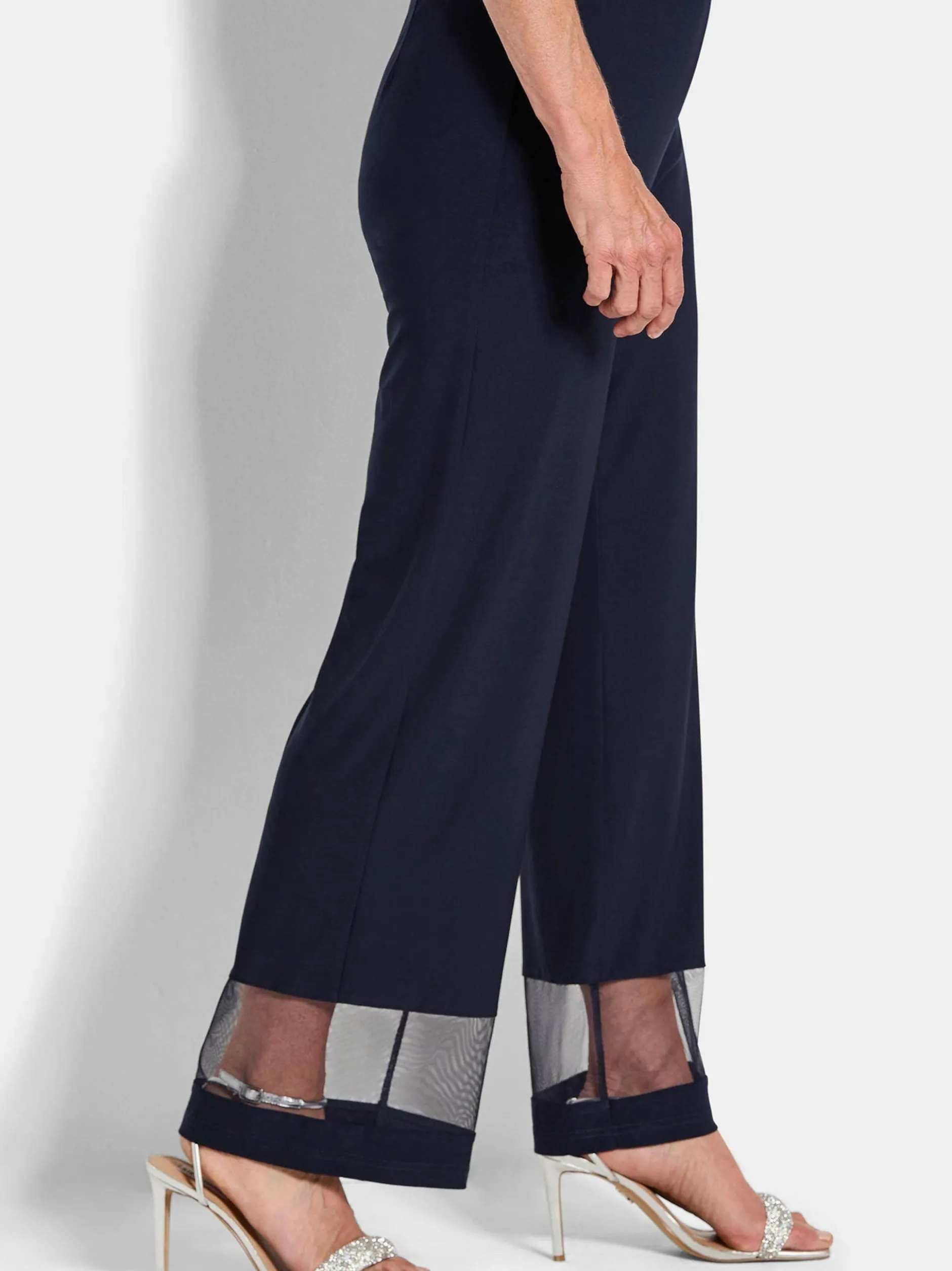 Goldner Damen Stoffhosen in marine