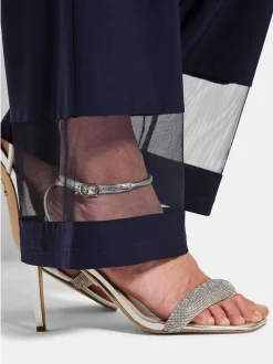 Goldner Damen Stoffhosen in marine