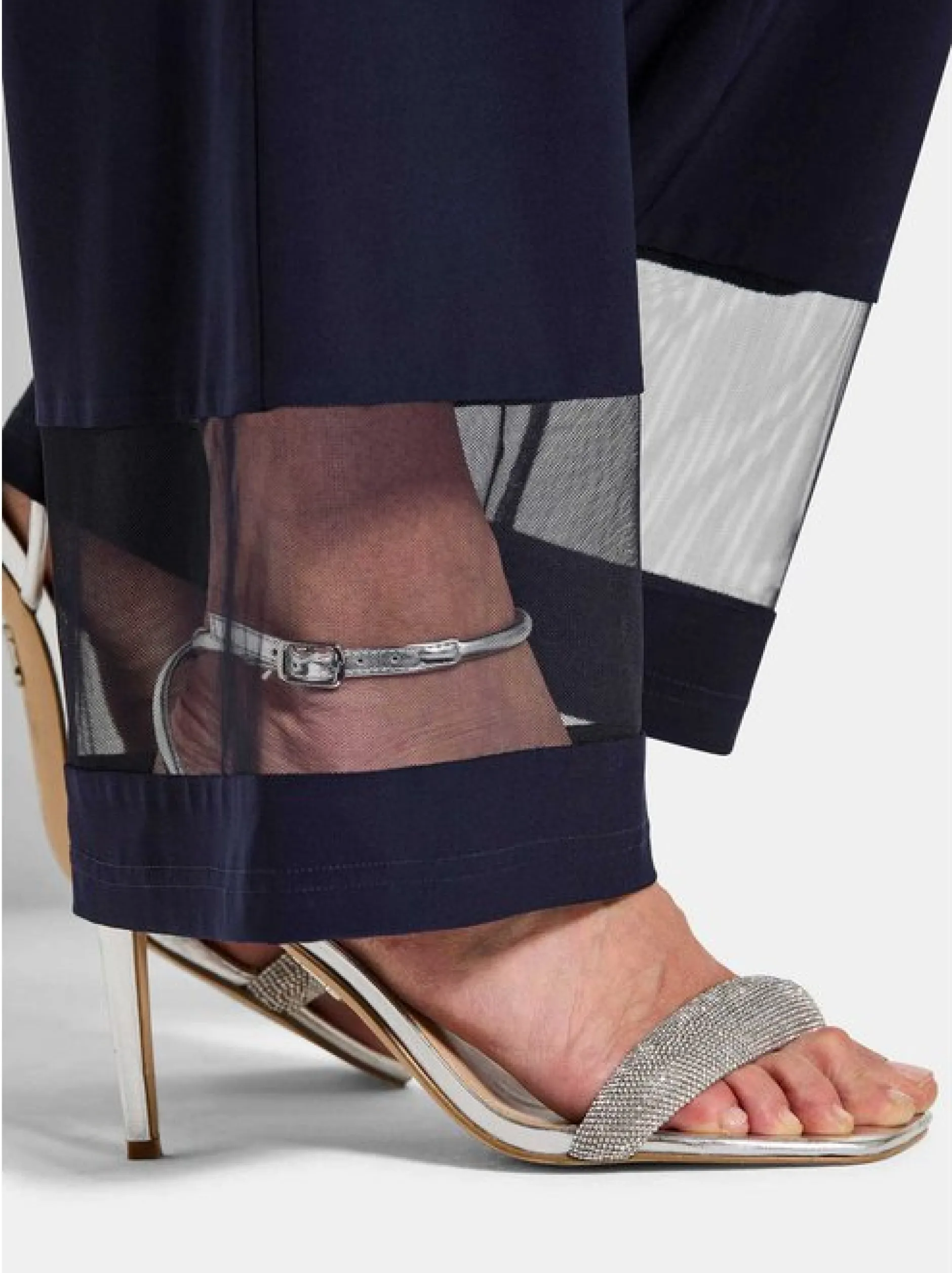 Goldner Damen Stoffhosen in marine