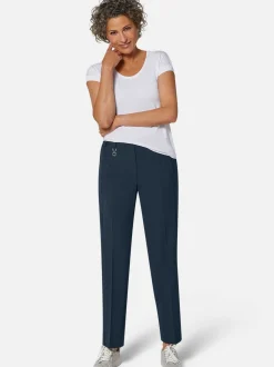 Goldner Damen Stoffhosen in marine