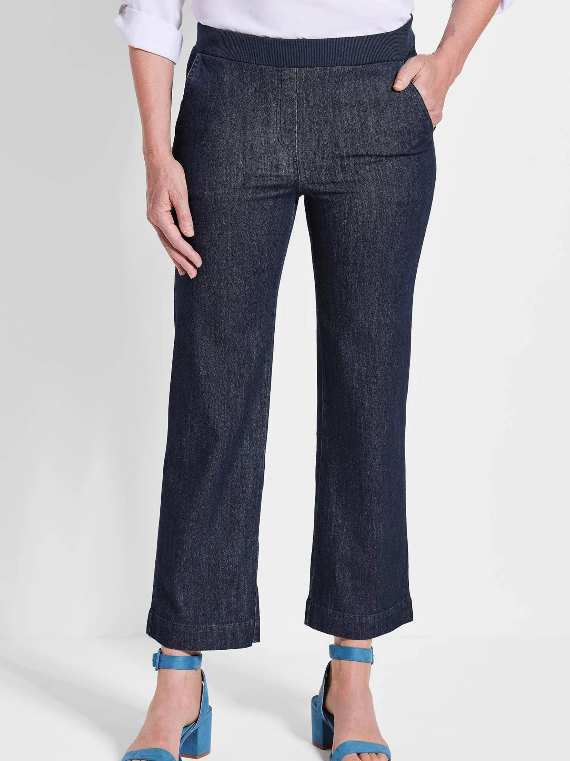 Goldner Damen Stoffhosen in marine