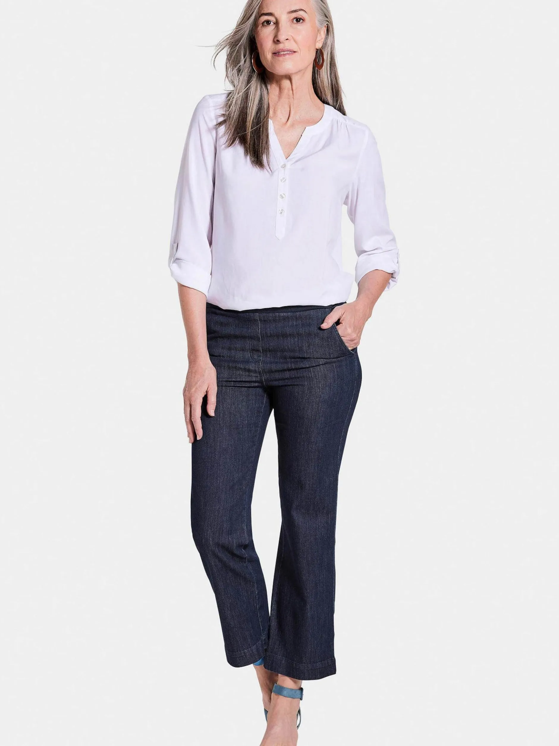 Goldner Damen Stoffhosen in marine