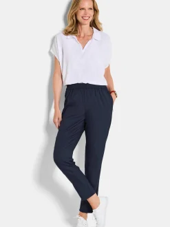 Goldner Damen Stoffhosen in marine