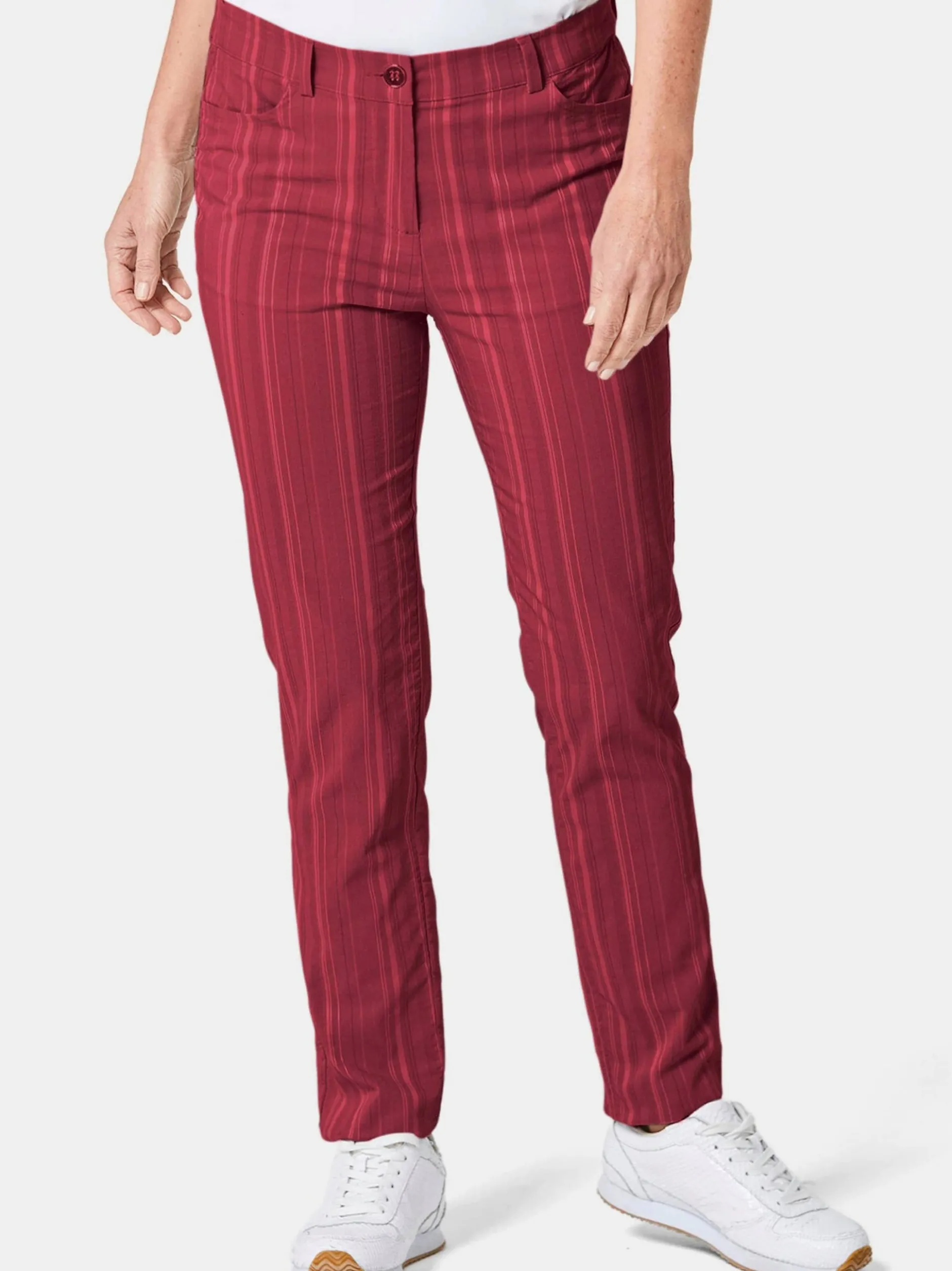 Goldner Damen Stoffhosen in rot
