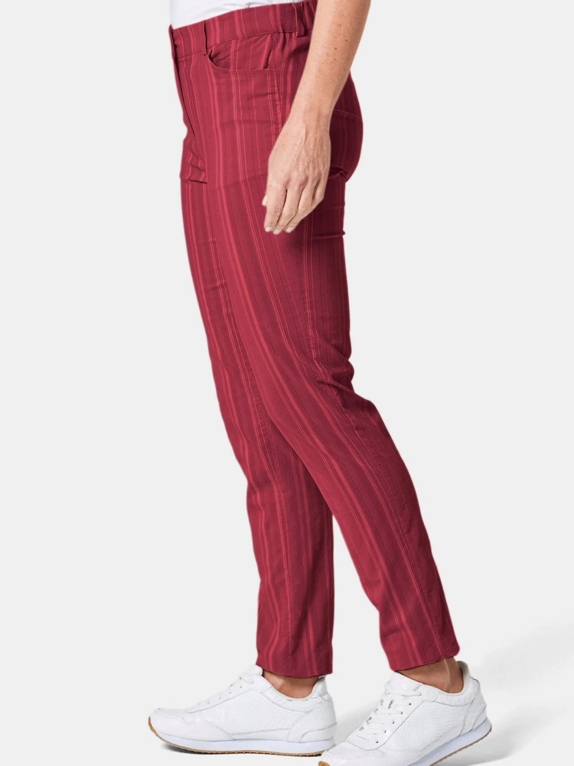 Goldner Damen Stoffhosen in rot