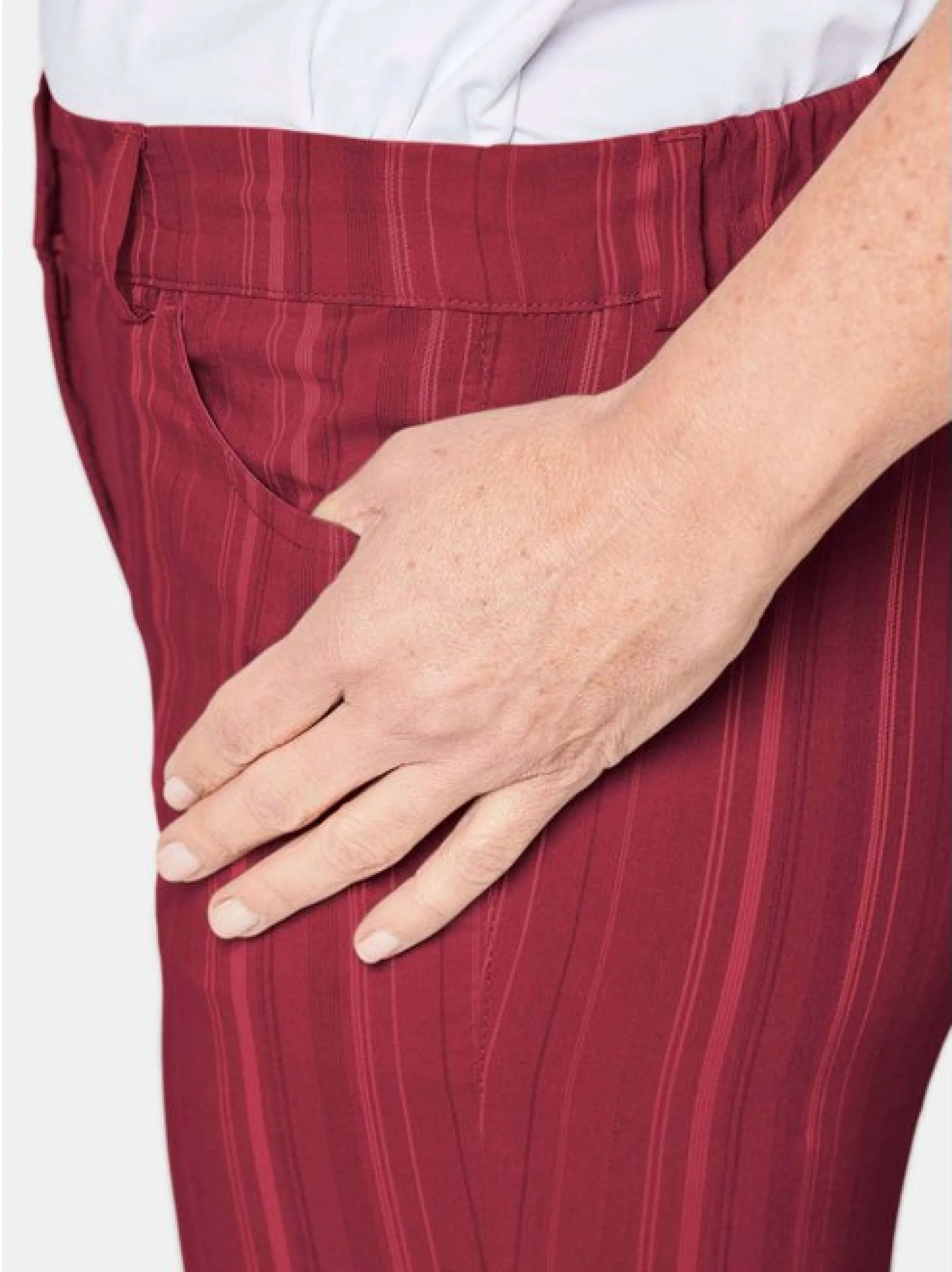 Goldner Damen Stoffhosen in rot