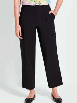 Goldner Damen Stoffhosen in schwarz