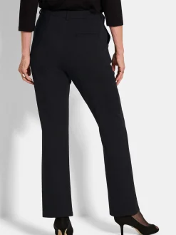 Goldner Damen Stoffhosen in schwarz