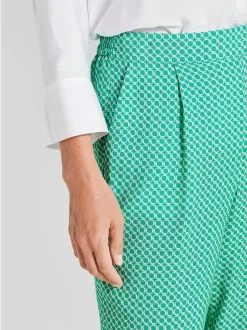 Goldner Damen Stoffhosen in smaragd