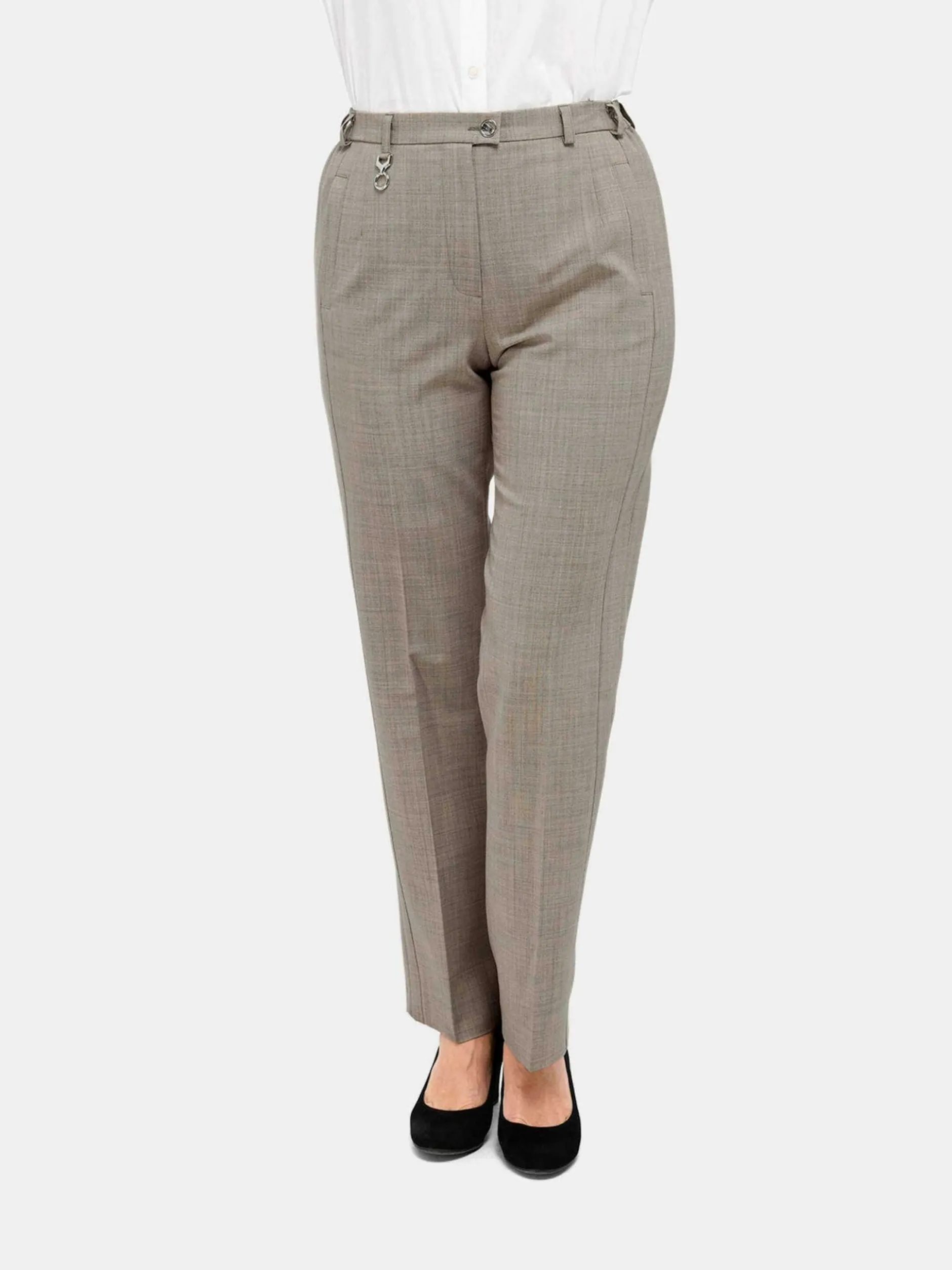 Goldner Damen Stoffhosen in taupe