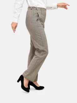 Goldner Damen Stoffhosen in taupe