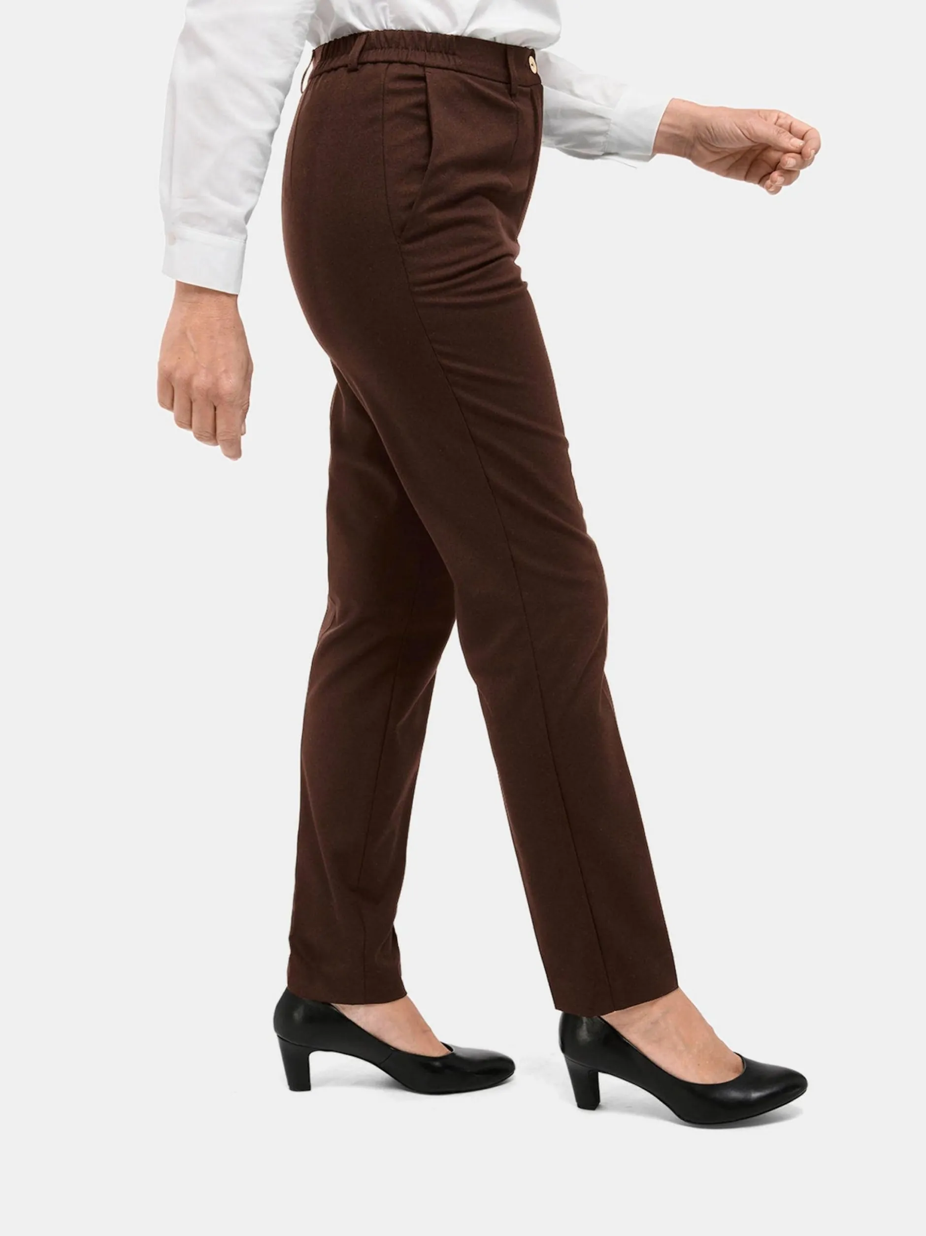 Goldner Damen Stoffhosen in taupe