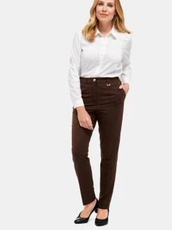 Goldner Damen Stoffhosen in taupe