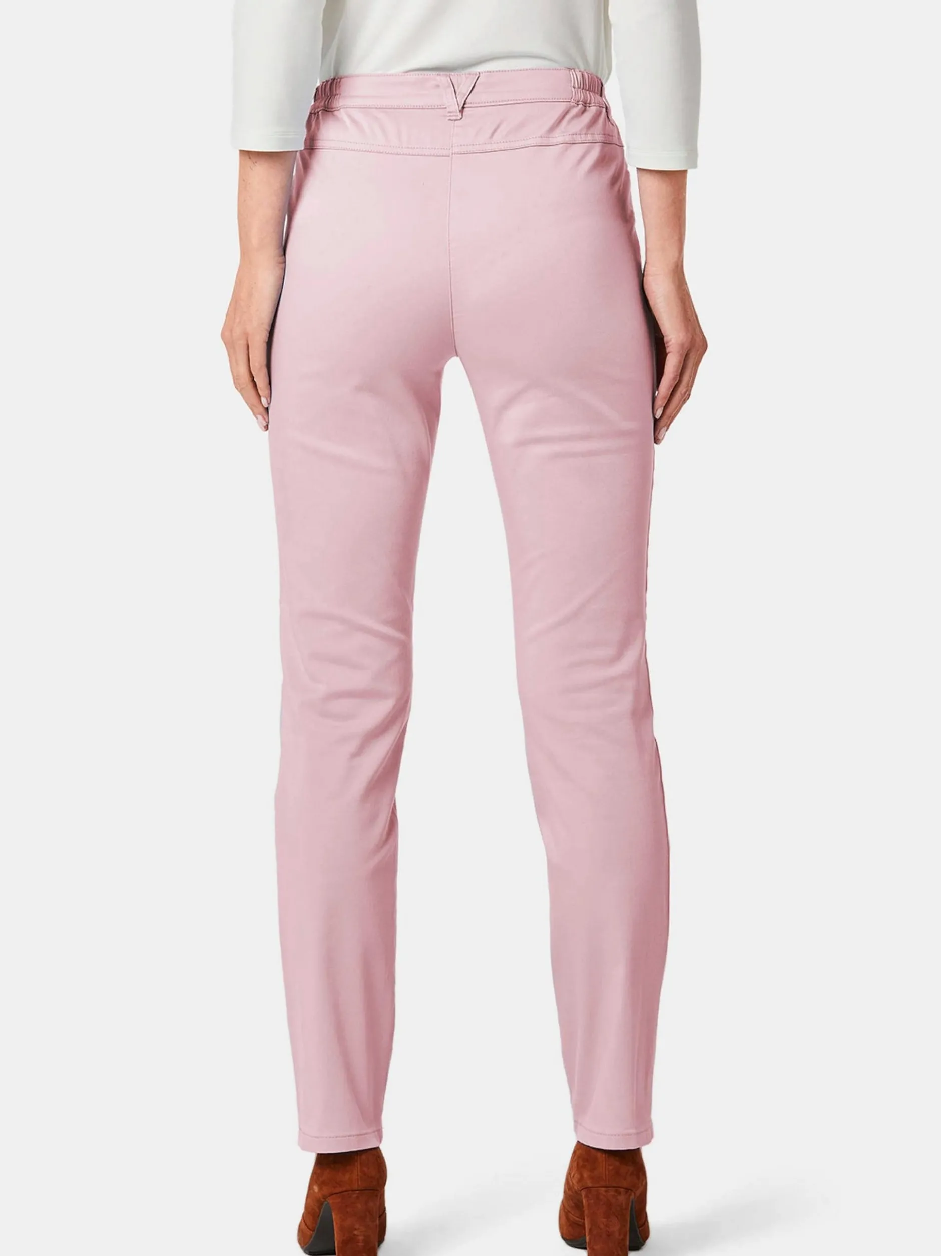 Goldner Damen Stoffhosen - Kurzgröße in rosa