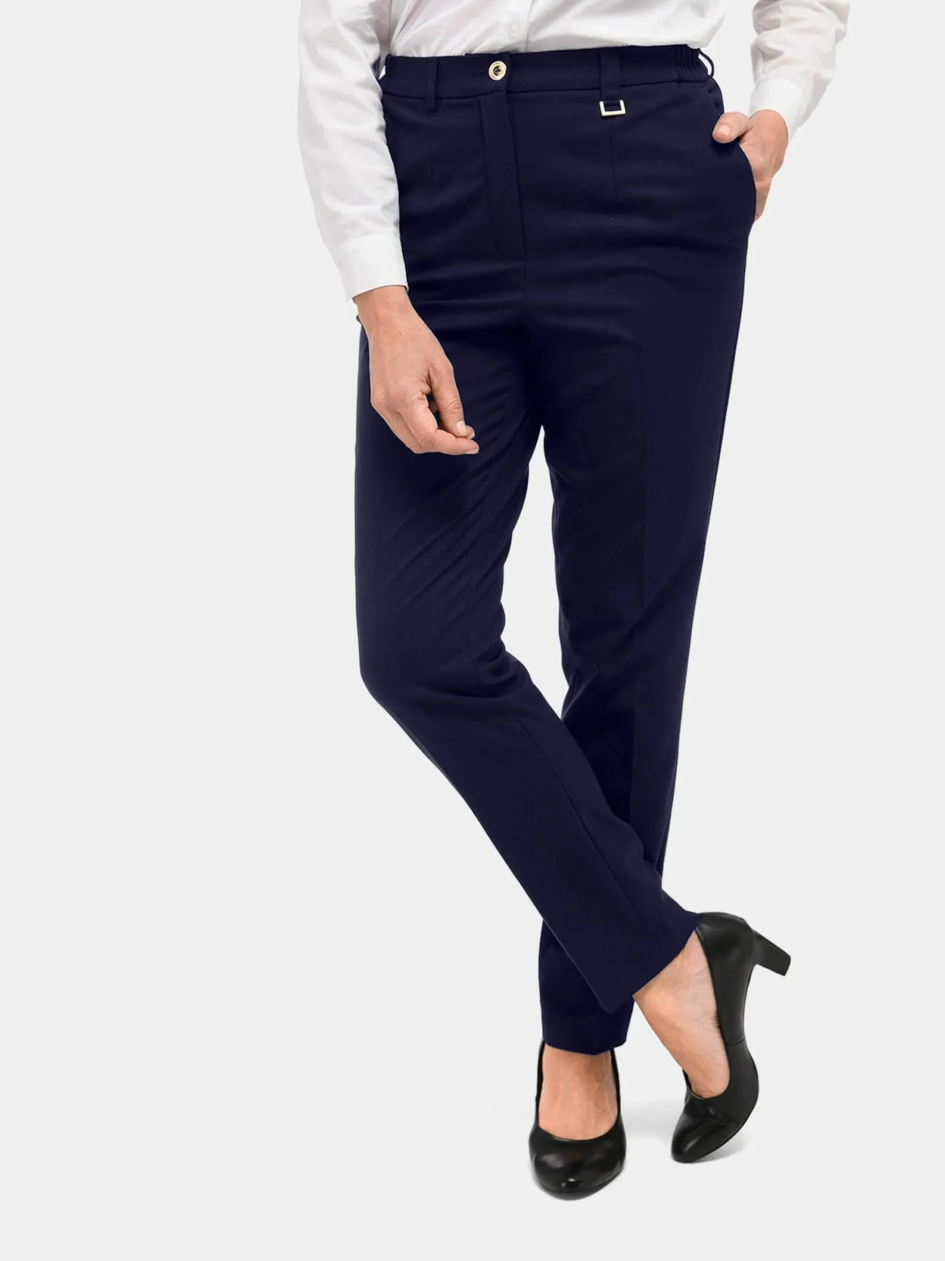 Goldner Damen Stoffhosen - Kurzgröße in marine