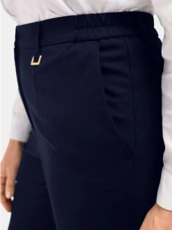 Goldner Damen Stoffhosen - Kurzgröße in marine
