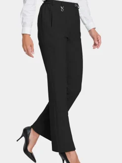 Goldner Damen Stoffhosen - Kurzgröße in schwarz