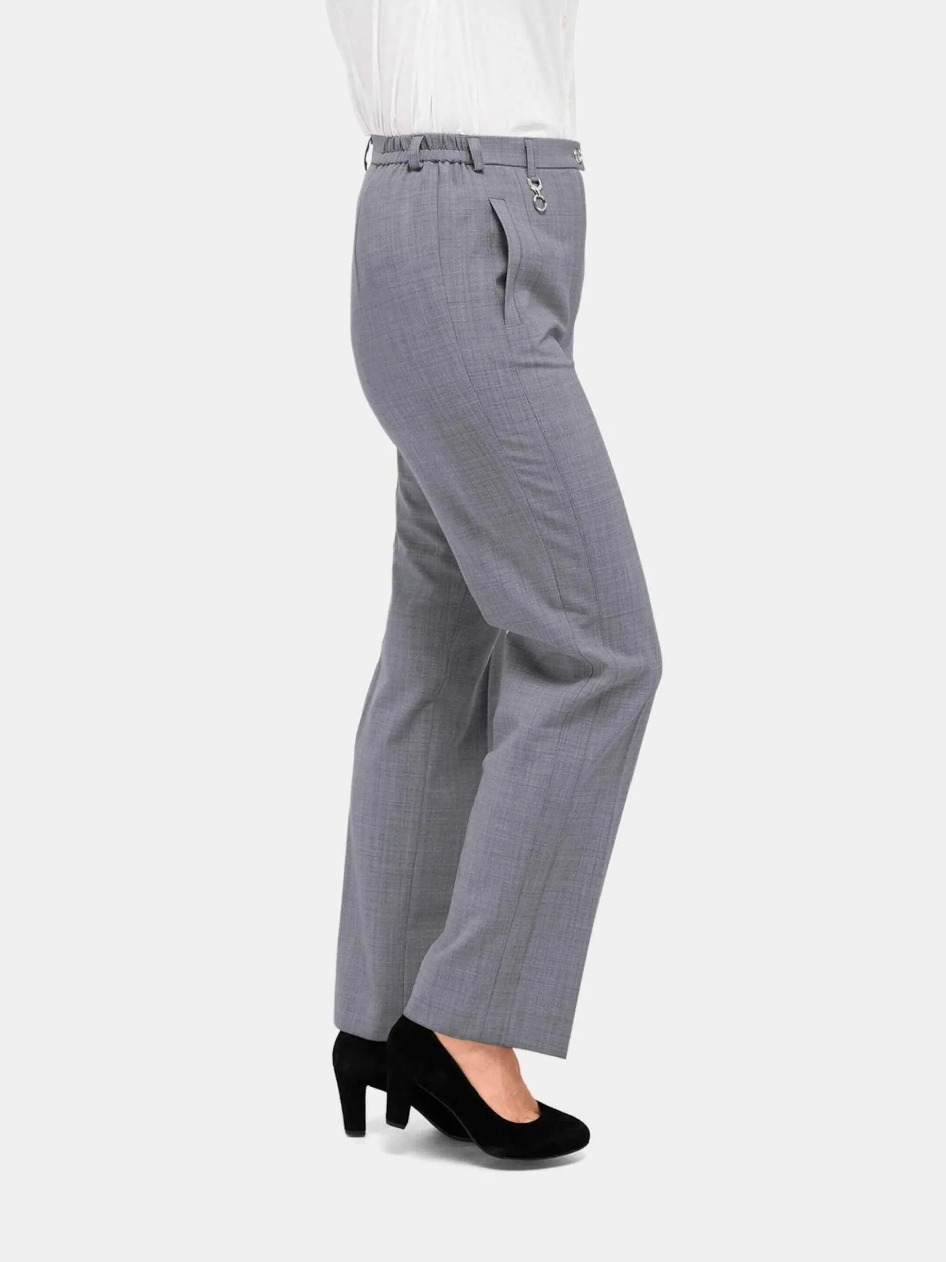 Goldner Damen Stoffhosen - Kurzgröße in melange