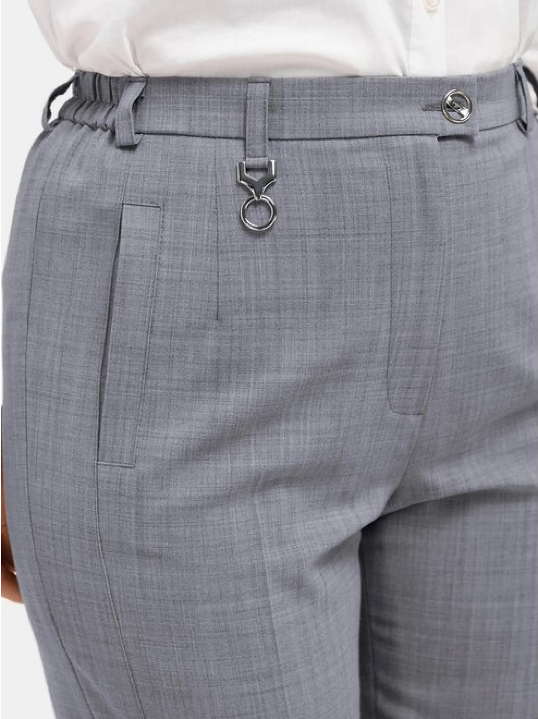 Goldner Damen Stoffhosen - Kurzgröße in melange