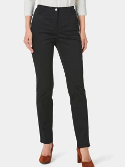 Goldner Damen Stoffhosen - Kurzgröße in schwarz