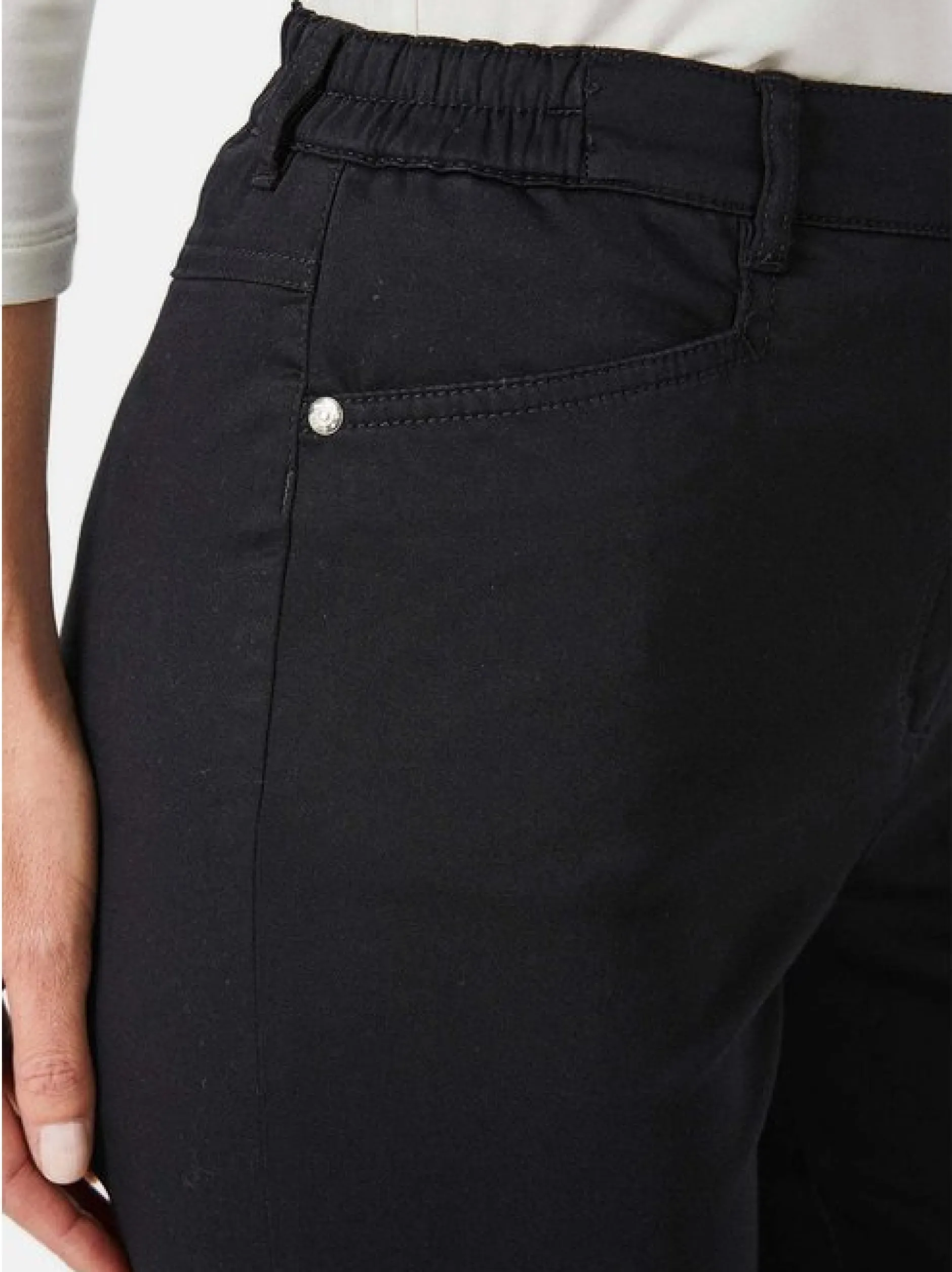 Goldner Damen Stoffhosen - Kurzgröße in schwarz