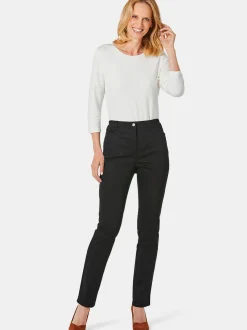 Goldner Damen Stoffhosen - Kurzgröße in schwarz