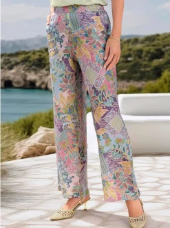 Goldner Damen Stoffhosen - Kurzgröße in grün