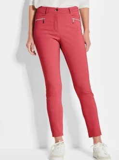 Goldner Damen Stretchhosen in rot