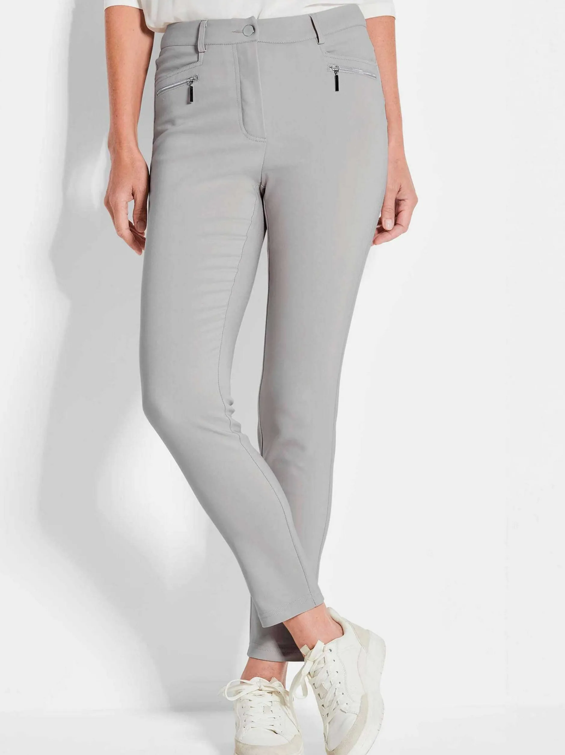 Goldner Damen Stretchhosen in grau