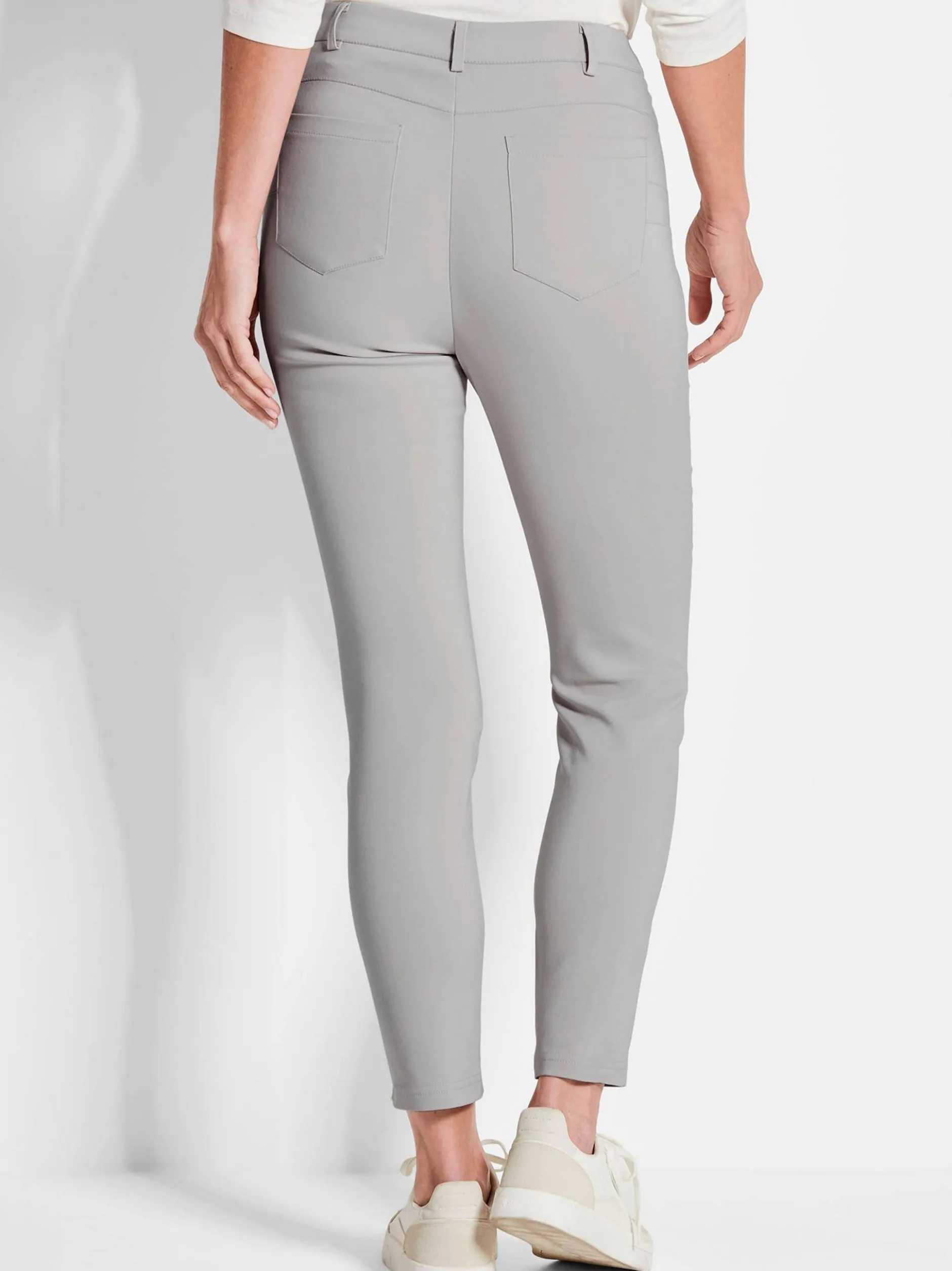 Goldner Damen Stretchhosen in grau