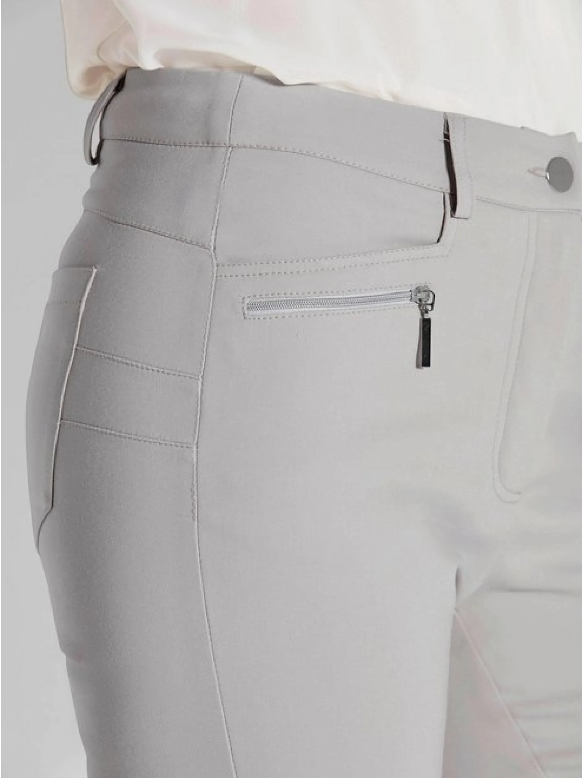 Goldner Damen Stretchhosen in grau