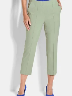 Goldner Damen Stretchhosen in grün