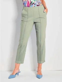 Goldner Damen Stretchhosen in grün